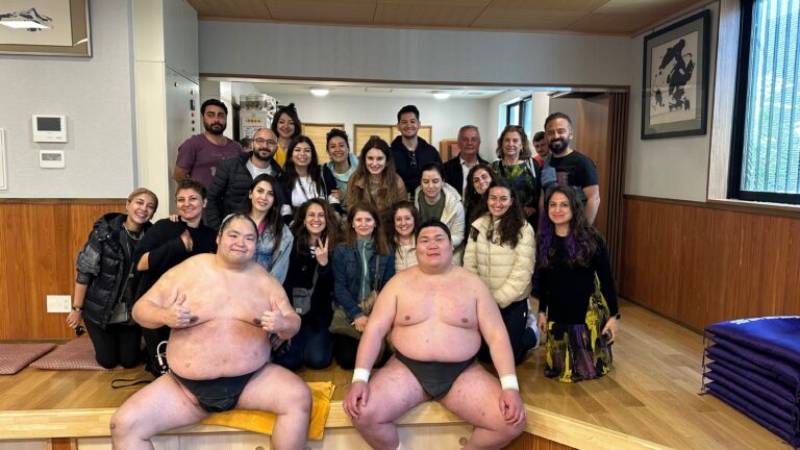 Travel experience showing sumo training japan