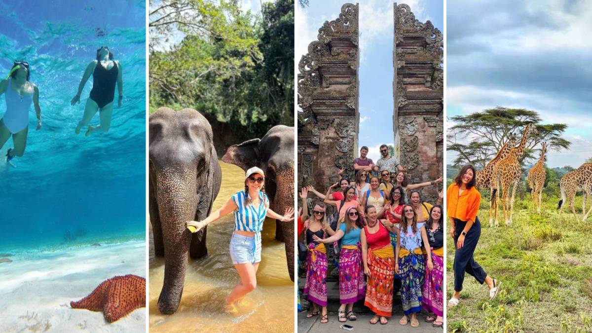 Authentic travel moment showing travelers experiencing a local cultural activity
