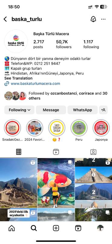 Instagram page showing over 50K organic followers
